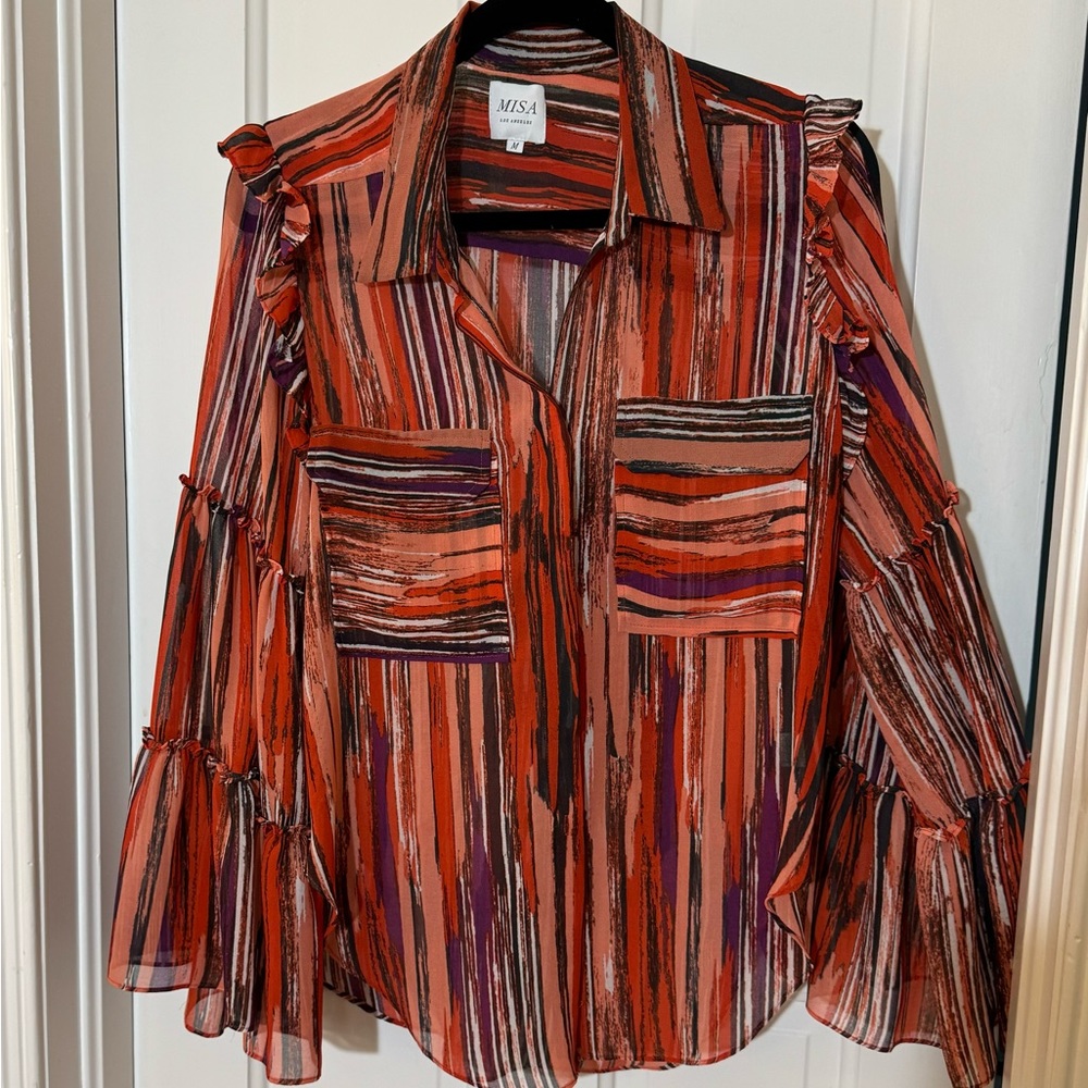 Misa Los Angeles boho multicolored blouse .